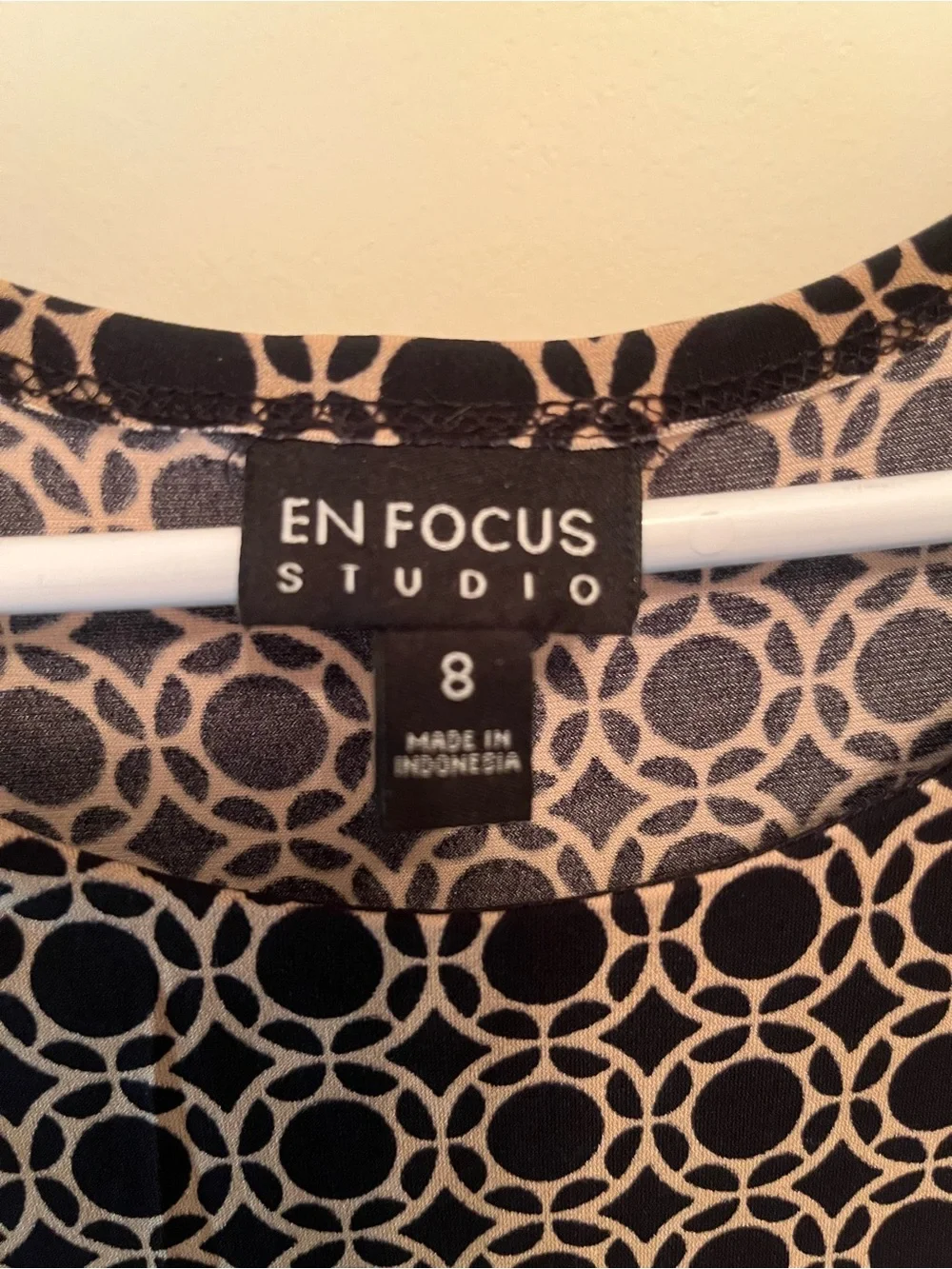 En Focus Studio Geometric Ruched Midi Dress—Size 8